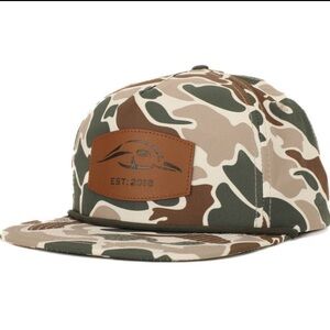 American Flyway Waterfowl Adult Leather Patch Green and Brown Rope Hat